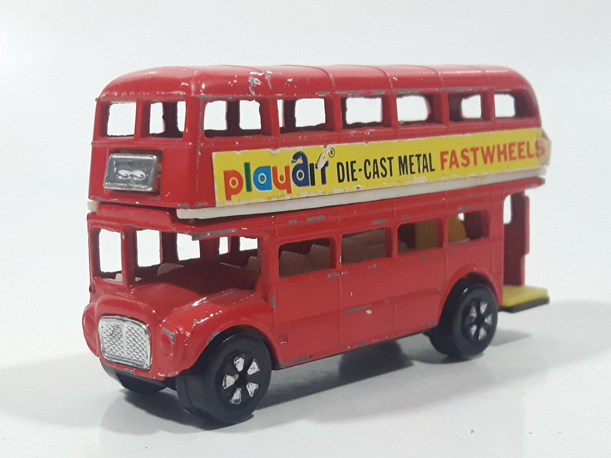 Vintage PlayArt Double Decker Bus Red Die Cast Toy Car Vehicle Made in ...