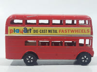 Vintage PlayArt Double Decker Bus Red Die Cast Toy Car Vehicle Made in Hong Kong