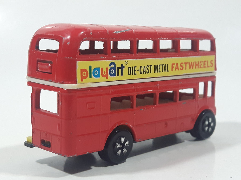 Vintage PlayArt Double Decker Bus Red Die Cast Toy Car Vehicle Made in ...