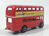 Vintage PlayArt Double Decker Bus Red Die Cast Toy Car Vehicle Made in Hong Kong