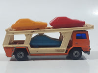 Vintage 1976 Lesney Matchbox Superfast No. 11 Car Transporter Semi Truck Orange Die Cast Toy Car Vehicle Made in England