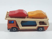 Vintage 1976 Lesney Matchbox Superfast No. 11 Car Transporter Semi Truck Orange Die Cast Toy Car Vehicle Made in England