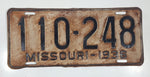 Antique 1936 Missouri Metal Vehicle License Plate Tag 110 248