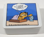 Vintage 1981 Enesco United Features Syndicate Garfield I Love To Wake Up Early Porcelain Trinket Box