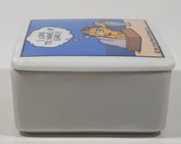 Vintage 1981 Enesco United Features Syndicate Garfield I Love To Wake Up Early Porcelain Trinket Box