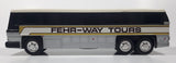 Fehr-Way Coach Bus White Plastic Toy Coin Bank