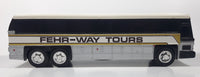 Fehr-Way Coach Bus White Plastic Toy Coin Bank