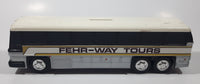 Fehr-Way Coach Bus White Plastic Toy Coin Bank