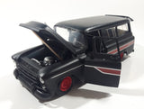 Jada Toys 1957 Chevrolet Suburban Matte Black 1/24 Scale Die Cast Toy Car Vehicle with Opening Doors Hood and Hatch