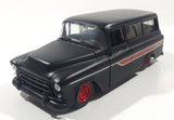 Jada Toys 1957 Chevrolet Suburban Matte Black 1/24 Scale Die Cast Toy Car Vehicle with Opening Doors Hood and Hatch