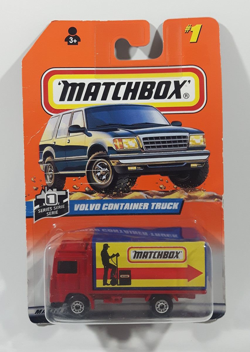 1997 Matchbox Series 1 Volvo Container Truck Red Die Cast Toy Car Vehi