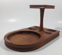 Vintage Decatur Industries Deco Genuine Walnut Wood Humidor Jar and Pipe Rest Stand