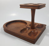 Vintage Decatur Industries Deco Genuine Walnut Wood Humidor Jar and Pipe Rest Stand