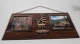 Vintage A & F Canada Ponderosa Ranch TV Show Deer Under Tree 6 3/8" x 12 3/4" Wood Wall Plaque