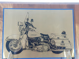 1989 City Of Vancouver Police Service Traffic "B" Shift Motorbike Motor Cycle Unit Wood Award Plaque
