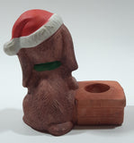 J.S.N.Y. Dog in Santa Claus Hat with Noel Stocking 3 3/4" Tall Ceramic Candle Holder