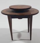 Vintage Lazy Susan Round Table Miniature 2 3/4" Tall Wood Doll House Furniture