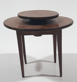 Vintage Lazy Susan Round Table Miniature 2 3/4" Tall Wood Doll House Furniture