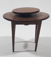 Vintage Lazy Susan Round Table Miniature 2 3/4" Tall Wood Doll House Furniture
