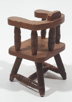 Vintage Dining Chair with Arms Miniature 3" Tall Wood Doll House Furniture