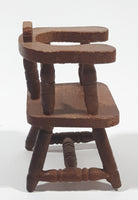 Vintage Dining Chair with Arms Miniature 3" Tall Wood Doll House Furniture