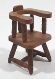 Vintage Dining Chair with Arms Miniature 3" Tall Wood Doll House Furniture