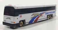 1990s Greyhound Bus White Die Cast Toy Car Vehicle with Rubber Tires