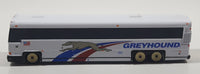 1990s Greyhound Bus White Die Cast Toy Car Vehicle with Rubber Tires