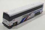 1990s Greyhound Bus White Die Cast Toy Car Vehicle with Rubber Tires