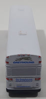 1990s Greyhound Bus White Die Cast Toy Car Vehicle with Rubber Tires