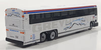 1990s Greyhound Bus 6307 White Die Cast Toy Car Vehicle with Rubber Tires