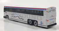 1990s Greyhound Bus 6307 White Die Cast Toy Car Vehicle with Rubber Tires