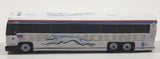 1990s Greyhound Bus 6307 White Die Cast Toy Car Vehicle with Rubber Tires