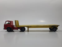 Vintage 1971 Lesney Matchbox Super Kings K-20 Tasker Transporter Ford Tractor Red and Yellow Die Cast Toy Car Vehicle Busted