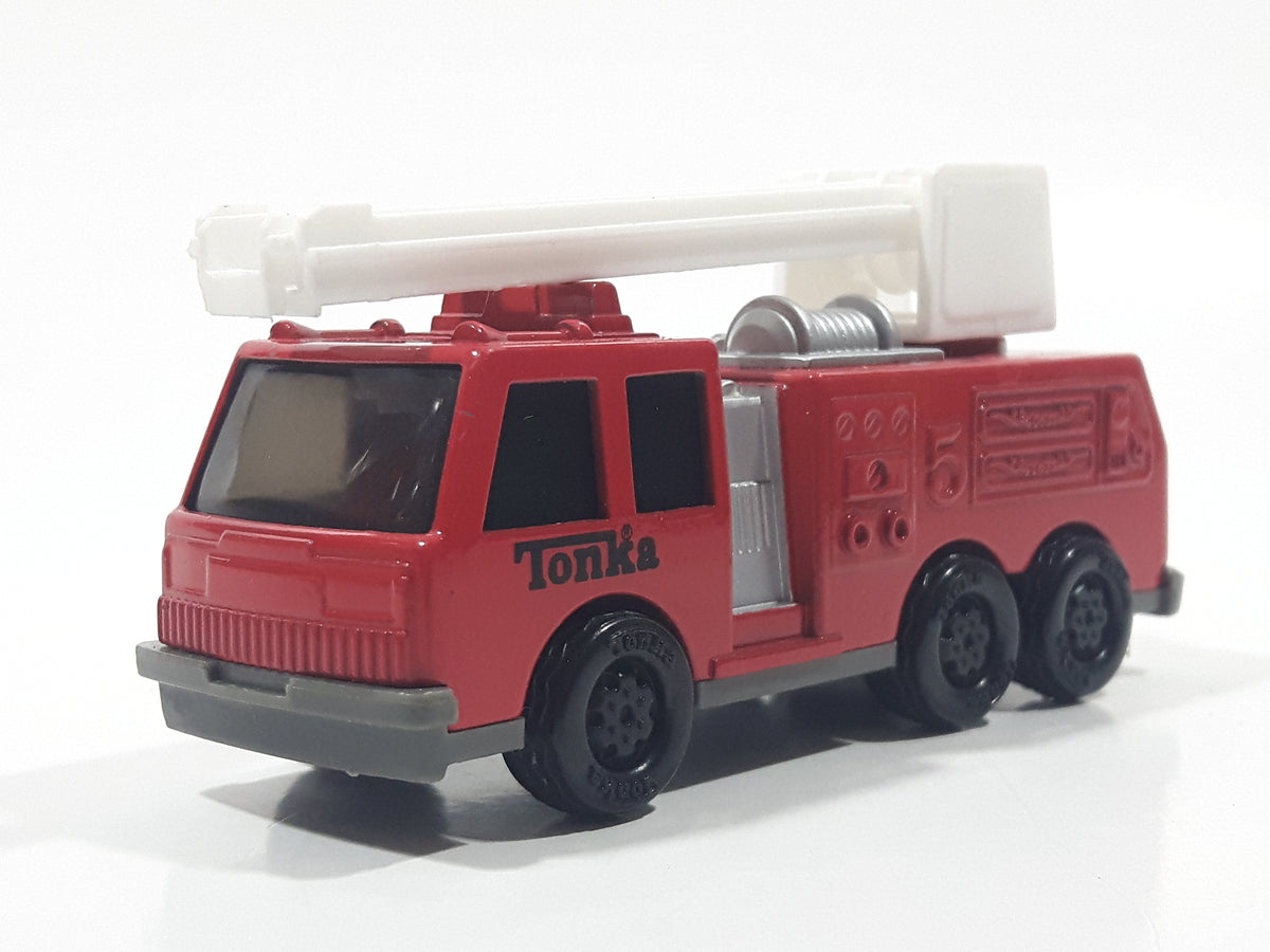 1992 Tonka Fire Ladder Truck Red Die Cast Toy Car Construction Equipme ...