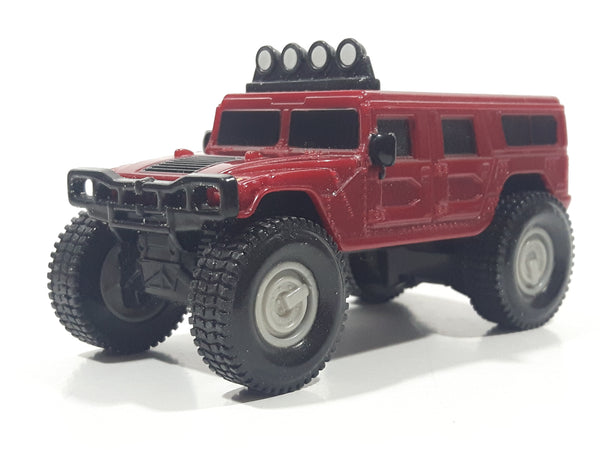 2006 McDonald's #1 Hummer H1 Push and Go Friction Motorized Dark Red Plastic Die Cast Toy Car Vehicle