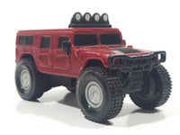 2006 McDonald's #1 Hummer H1 Push and Go Friction Motorized Dark Red Plastic Die Cast Toy Car Vehicle