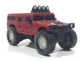 2006 McDonald's #1 Hummer H1 Push and Go Friction Motorized Dark Red Plastic Die Cast Toy Car Vehicle