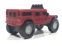 2006 McDonald's #1 Hummer H1 Push and Go Friction Motorized Dark Red Plastic Die Cast Toy Car Vehicle