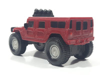 2006 McDonald's #1 Hummer H1 Push and Go Friction Motorized Dark Red Plastic Die Cast Toy Car Vehicle