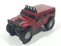 2006 McDonald's #1 Hummer H1 Push and Go Friction Motorized Dark Red Plastic Die Cast Toy Car Vehicle