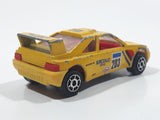 Vintage Majorette Peugeot 405 T 16 Yellow No. 202 with Esso and Michelin Logos 1/60 Scale Die Cast Toy Car Vehicle Made in France