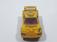 Vintage Majorette Peugeot 405 T 16 Yellow No. 202 with Esso and Michelin Logos 1/60 Scale Die Cast Toy Car Vehicle Made in France