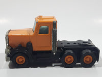 Vintage 1980 Buddy L Peterbilt Semi Truck Tractor Rig Orange Pressed Steel and Plastic Toy Car Vehicle