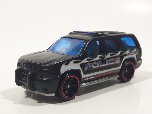 2011 Hot Wheels HW City Works '07 Chevy Tahoe Police K-9 Unit #591 Black Die Cast Toy Car Emergency Vehicle