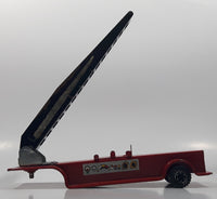Vintage 1970s Tonka Fire Ladder Trailer Red 8" Long Pressed Steel Die Cast Toy Car Vehicle