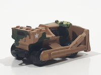 1987 Galoob Micro Machine Bull Dozer USA Military Camouflage Brown Miniature Die Cast Toy Car Vehicle