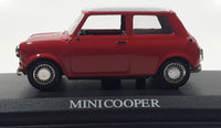 1988 DP Morris Mini Cooper Red 1/43 Scale Die Cast Toy Car Vehicle On Display Stand