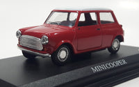 1988 DP Morris Mini Cooper Red 1/43 Scale Die Cast Toy Car Vehicle On Display Stand