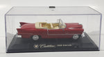 2000 New Ray 1955 Cadillac Eldorado Convertible Red Toy Car Vehicle in Display Case